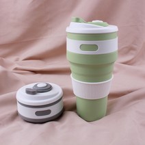 키친프리 실리콘텀블러 500ml 195 아이스텀블러 차량용텀블러 휴대용물병 귀여운텀블러 파스텔텀블러 컵, 그린