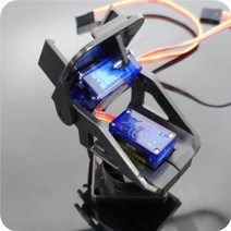 RC카메라거치대 1set 나일론 fpv 팬틸트 마운트 호환 sg90 9g 서보 arduino diy rc 로봇 장난감 로봇 모델 원격 제어 교육, 2pcs 서보로