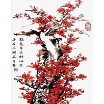 붉은 매화 [캔버스형] [그리기] 40x50, 단품