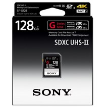 소니 UHS 2 Speed Class U3 초고속 풀프레임 SD 메모리 카드 G Series SF-G128, 128GB