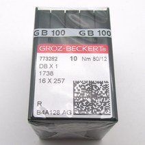 공업용 미싱 100PCS Groz Beckert DBX1 1738 16X257 JUKI DDL BROTHER db2와 호환되는 재봉틀 바늘, 05 12(80)