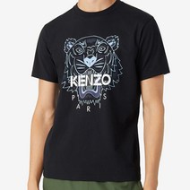 겐조 21SS 타이거 티셔츠 FB5 5TS020 4YA 남성 블랙 반팔