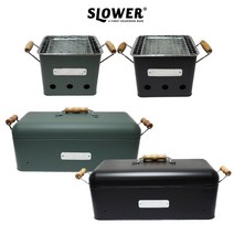 슬로워 SLOWER 비비큐 스토브 그릴통 캠핑 바베큐그릴 화로대 숯통, S 올리브