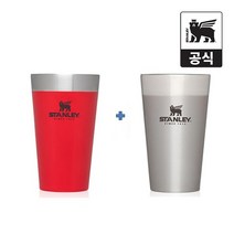 [스탠리공식유통사] 어드벤처 스태킹 비어 파인트 1+1, 473ml 플란넬 레드10-02282-143, 473ml 해머톤 그린10-02282-139