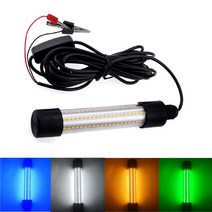 야간 수중 낚시 라이트 휴대용 고출력 집어등 12-24V 5M LED 잠수정 1200LM 심해 물고기 미끼 파인더 램프 오징어 집어 화이트/그린/블루, Warm White