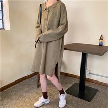 [당일배송] 최저가도전 컬러풀 6컬러 카라넥 니트 롱 원피스