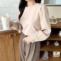 바보사랑 여자 핀턱퍼프 무지 심플 여성스런 블라우스.옷자락(무료배송)