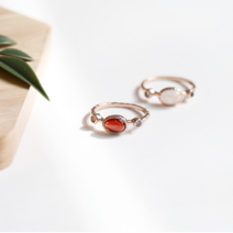 무드 로즈골드 문스톤 가넷 원석 실버 은반지 예쁜 데일리