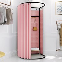 피팅룸 커튼봉 옷가게 탈의실 칸막이 타원형 슬라이딩, ▽은색 /폭 100cm