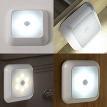 백색 센서등 화이트 건전지센서등 인체감지센서
