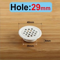 창문형 욕실 화장실 환풍기 교체 5/10PCS Stainless Steel Ventilation Hole Cabinet Cooling Round Air Duct Vent Plane, 29mm White Flat_5pcs