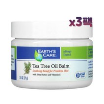 Earths Care 티트리오일 밤 시어버터 및 비타민E 함유 71g x3팩