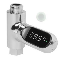 LED 디지털 샤워 온도 표시기 360 ° 회전 물 흐름 실시간 디스플레이 욕실용, 02 B