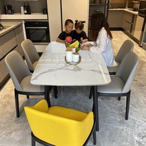 4인용세라믹식탁 통세라믹 확장형 8인용 4인 이탈리안 라이트 럭셔리 락 플레이트 식탁 애쉬 우드 스퀘 테이블 북유럽 모던 미니멀리스트 가정용 소형 아파트 대리석, 식탁 자 2개 포함