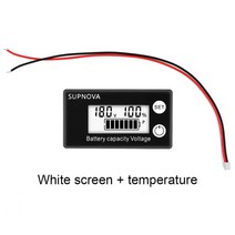 적산계 파워 뱅크 6133A 배터리 용량 표시기 DC 8V-100V 납산 리튬 LiFePO4 자동차 바이크 오토바이 전압계, 02 2function White