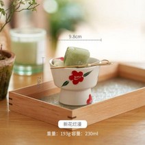 접시 그릇 도자기 중국식 찻잔 컵 식기 세트 귀여운 손으로 그린 디저트 트레이 작은 싱글 샐러드 아이스크림 요구르트 세라믹 주방 과일 그릇-1919, C