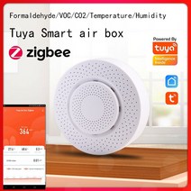 가스감지기 연기감지기 화재감지기 tuya zigbee smart air box air quality monitor co2 voc gas detector sensor 가정용 온도, 없음