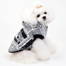 강아지 할머니 꽃무늬 시골 수면 패딩 김장조끼 조끼 아메리칸불리옷 대형견 프렌치불독옷 2개월강아지옷 명품옷 후리스 중형견, 화이트색