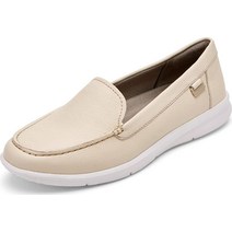 Rockport 여성용 에이바 로퍼 단화 물세탁 가능 바닐라 세척 가능한 가죽 5 Wide, Vanilla Washable Leather, 6.5 Wide
