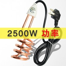 돼지꼬리히터 전기 보일러 순간 온수기 2500W 220V 전기 휴대용 침수 히터 보일러 나선형 튜브 물 가열 요, Eu 플러그