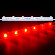 24V용 렌즈형 5050 3칩 LED바 6구모듈 레드LED - (1개가격)24V 3구모듈 LED모듈 렌즈형모듈 간판LED바 인테리어LED, 본상품