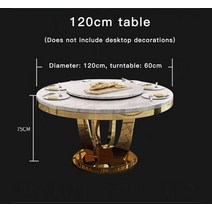 블랙 라운드 식탁 세트 6 의자 테이블 대형 레스토랑 모던하고 심플한 스테인레스 스틸 메사 코메도르 가, 01 1.2m table