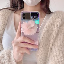 떨샵 여리여리 벚꽃톡 플라워 스마트톡 휴대폰거치대 소품걸이, 핑크
