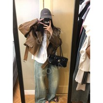 레더 가죽 자켓 여성 노카라 오버핏 페이크레더 가을 블랙 간절기 에코레더 지컷 크롭