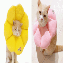 강아지 고양이 방수 쿠션넥카라 꽃모양 중성화수술후 관리 오버그루밍방지, 핑크/L