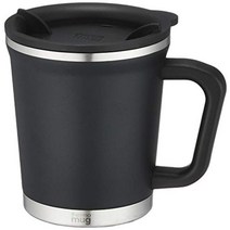 THERMOS 써모스 대용량 휴대용 등산용 추천 진공 단열 보온 보냉 물 병 텀블러 300 ml 더블 머그 화이트, 검은 색 (검은색 19-3911tcx)