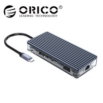 [오리코 국내정품] ORICO WB-11P C타입 멀티 허브 (USB3.0 / PD 100W / RJ45 / TF&SD / HDMI / VGA / AUDIO)