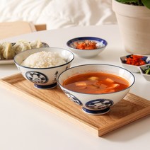 일본 예쁜 도자기 밥 국 공기 대접 밥그릇 국그릇, 4.격자