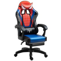 스파이더맨의자 게이밍의자 캐릭터피씨방 PC방, (스폰지 발판) 스파이더 블랙