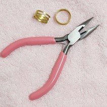 핑크 주얼리 펜치 플라이어 뺀찌 주얼리 만들기 비즈공예 도구 오링반지세트 귀걸이 목걸이 키링