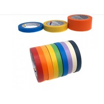 대진교육 칼라마스킹테이프 종이테이프 12mm 빨 노 초 파 검 흰 택1, 초록