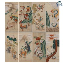 서수영모도 8폭 1 민화 도안 본 민화그리기 본그림 공모전 취미 원데이클래스 수업자료 민화본, 서수영모도(7), 고급 닥순지, 원본사이즈(추천)