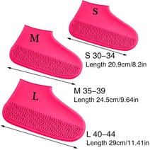 두꺼운 방수 비 오는 날 폴리에스터 투명 발 미끄럼 세련된 재사용 가능 액세서리, 3.rose red - L