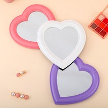 러블리 하트 미러 손 거울 탁자 탁상 사무실 책상 화장대 휴대용 간이, 바이올렛