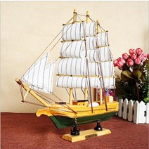 모형 배 거북선 범선 목범선 장식 멀티 스타일 30cm 우드 보트 링 선박 해상 장식품 선물 홈 공예품 모델 사무실, [01] Random