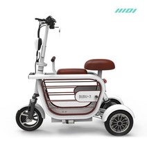 팻전기자전거 미니 휴대용 전기 세발 자전거 스쿠터 반려동물 바구니 좌석 400W 48V 70KM, 3.White 10AH 4550KM