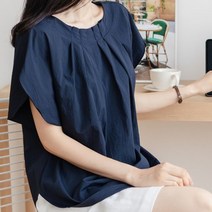 디작소 여성 데일리 포인트 튤립 소매 블라우스