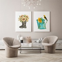 셀러허브 감성 수채화 해바라기 그림 액자 No21 31 캔버스 6호, 27번／6호32x41cm(캔버스액자옆면검정)