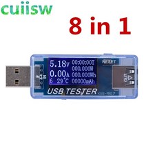 전기테스터기 전파측정기 활선경보기 누설전류계 8 in1 qc2.0 3.0 4-30v 전력 usb 용량 전압 테스터 측정기 모니터 전압계 계, 8 in 1