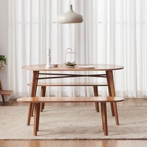 해피아이 레노미 고무나무 다이닝테이블 카페테이블 원목식탁, 1200 타원형 식탁, 월넛