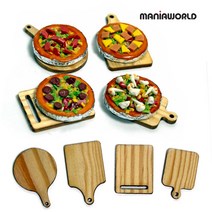 플레이팅 도마 4종 (4 5개입) 피자 미니어처, 1. 도마 - 원형 손잡이 5개입