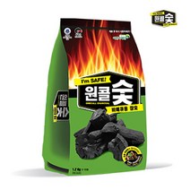 원콜바베큐숯(일반형)1.2kg 숯불그릴/웨버그릴/캠핑그릴/캠핑화로대/가스그릴/숯불화로/석쇠그릴/bbq그릴/훈제그릴/야외그릴, 단일 모델명/품번
