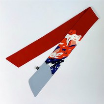 【헤어밴드】원래 디자인 산악 스펙터클 틈새 실크 스카프 헤어 밴드 여성 맞춤 아방가르드 롱 리본 가방 리본 스카프 패션