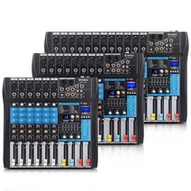오디오믹서 음향믹서 이펙터 방송 4채널 8채널 디제잉, 6채널 + Bluetooth 녹음