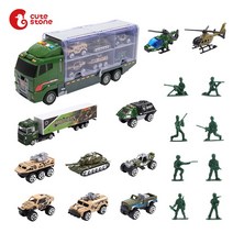 CUTESTONE 자동차 장난감 수납 군용트럭 세트 장난감 병정 포함