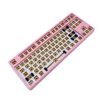 87 키 DIY 기계식 키보드 키트 핫 스왑 가능 스위치 프로그래밍 가능 완전 프로그래밍 가능 액세서리 백라이트 RGB, 36x14x3cm, ABS, 분홍색, 텐키리스